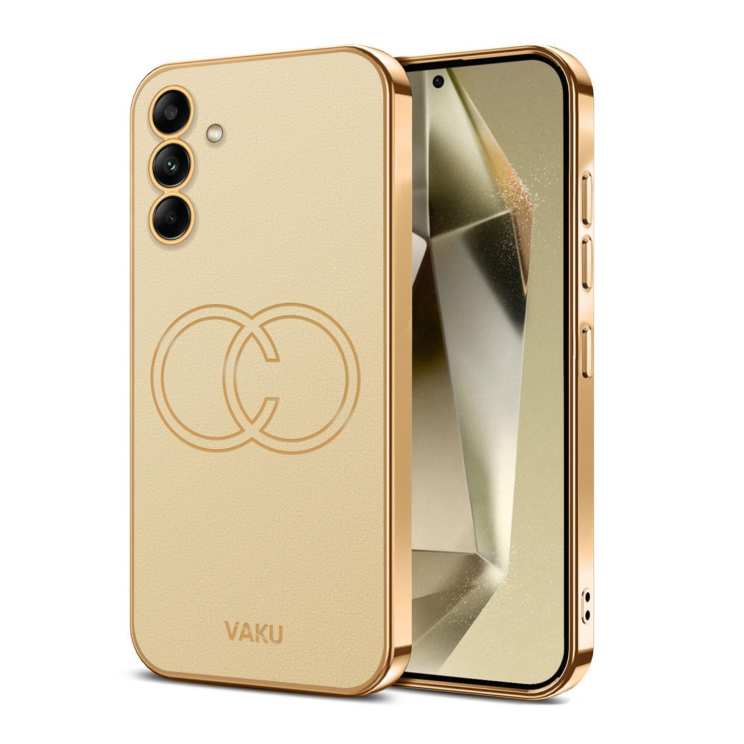 Vaku Luxos® Skylar Back Cover for Samsung Galaxy S24 5G with Leather Pattern Gold Electroplated Soft TPU Cover Shockproof Protective Case - Gold (B0CWP63R2V) Amazon Price History, Amazon Price Tracker