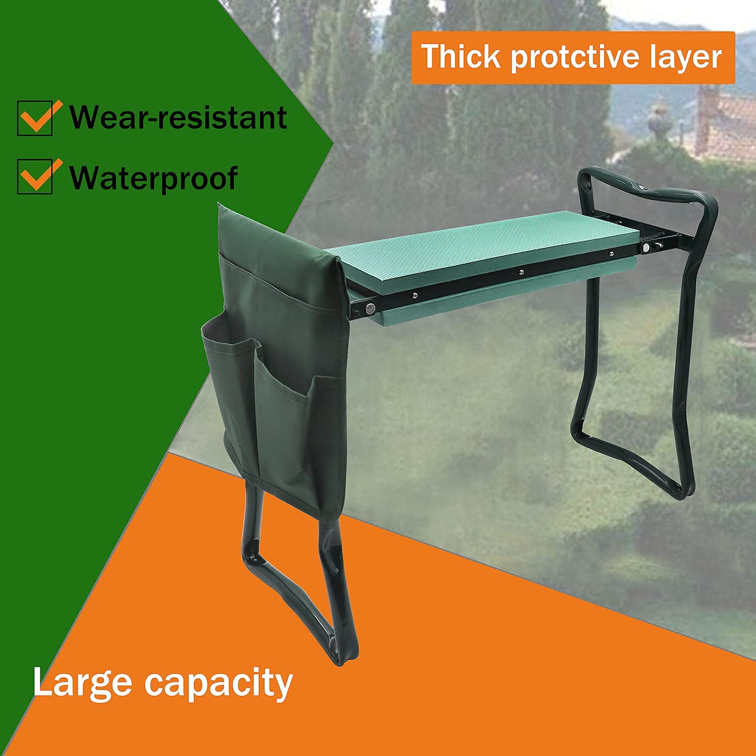 Snapklik.com : HTTMT- Garden Kneeler Benches Foldable Foam Seat w/EVA ...