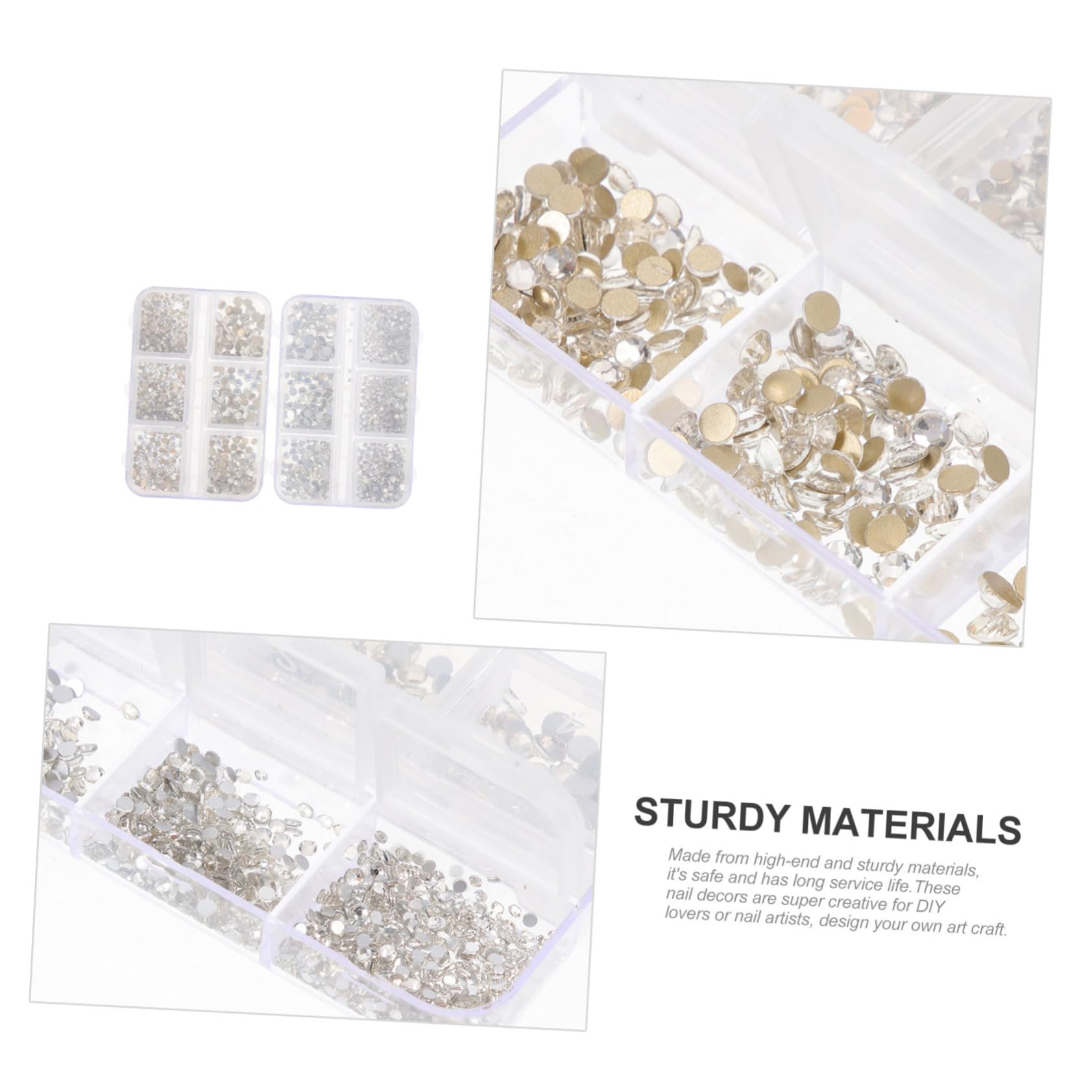 5 set Accessori Per Nail Art Con Strass Perline Dorate Per Nail Art Smalto Rosa Arcobaleno Decorazioni Per Unghie Con Glitter Per Nail Art Gioielli Per Unghie 2 scatole*5