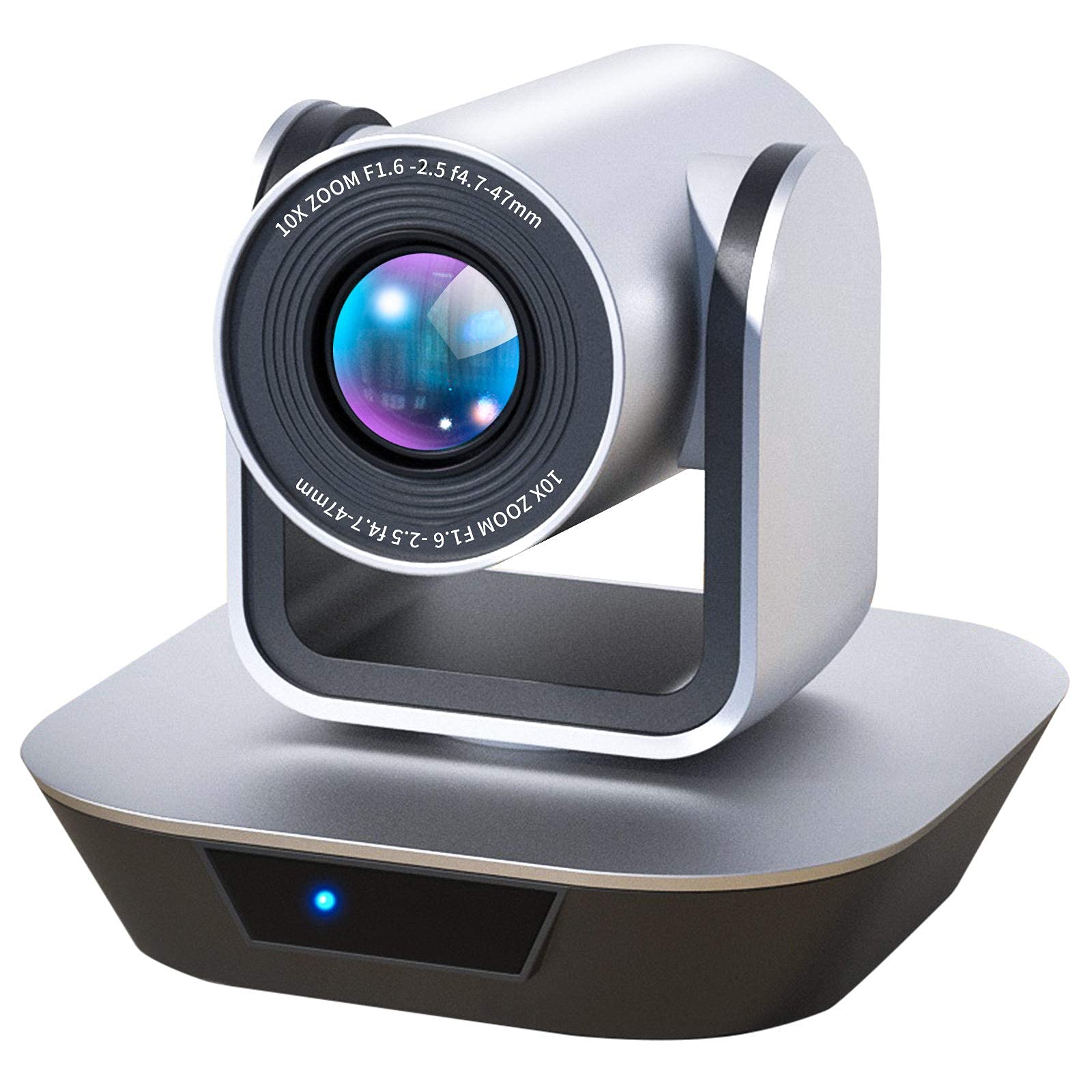 JIMCOM(Remove Power Supply PTZ Camera,USB Plug-and-Play HD 1080P PTZ Camera 10X Zoom,Conference Room Camera for Business Meetings Education Church &Live Streaming