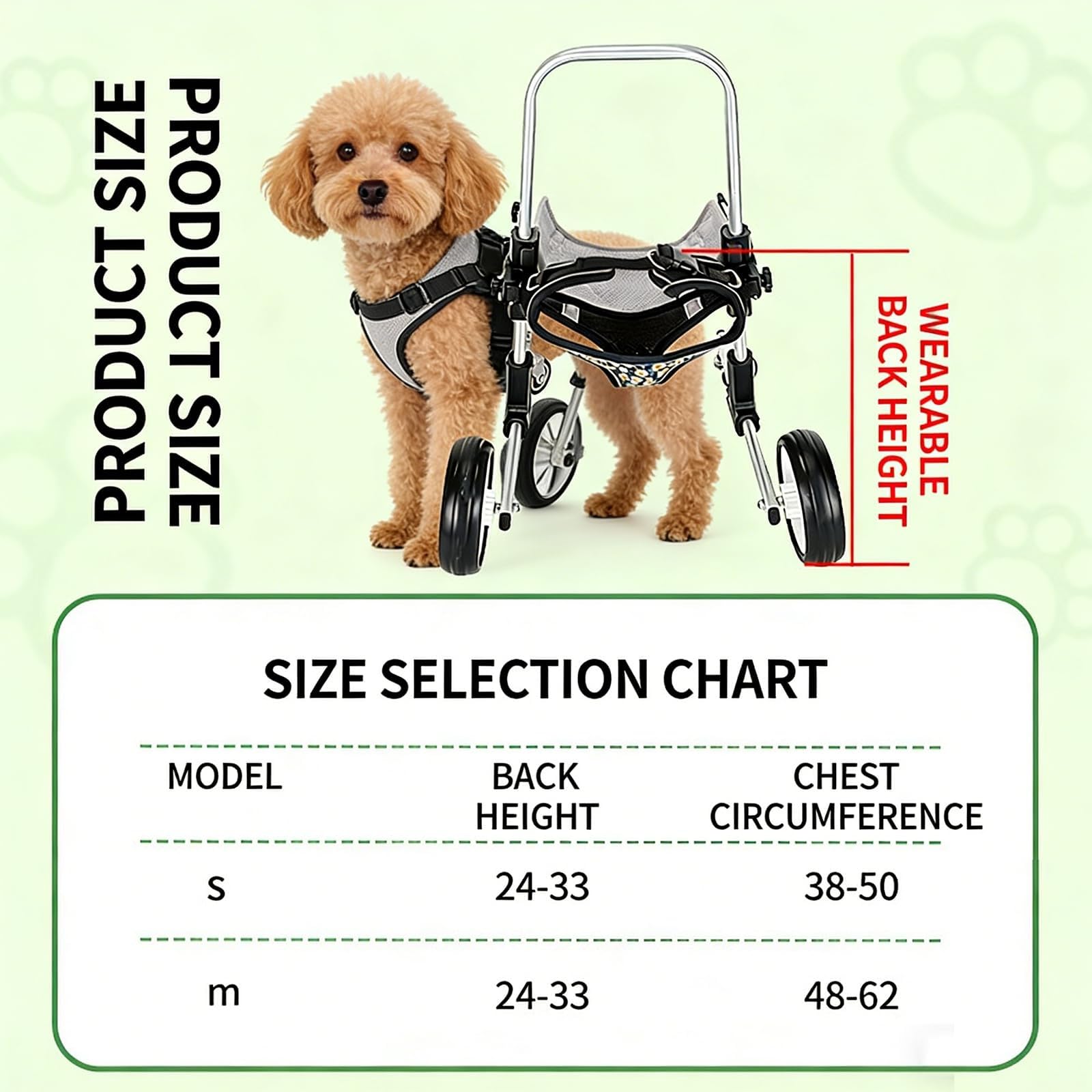 Carrellino Leggero Per La Mobilità Degli Animali – Carrozzina Regolabile A 4 Ruote Per Cani (Zampe Anteriori E Posteriori) – Ideale Per Cani E Gatti Disabili, Invalidi O Infortunati(S)