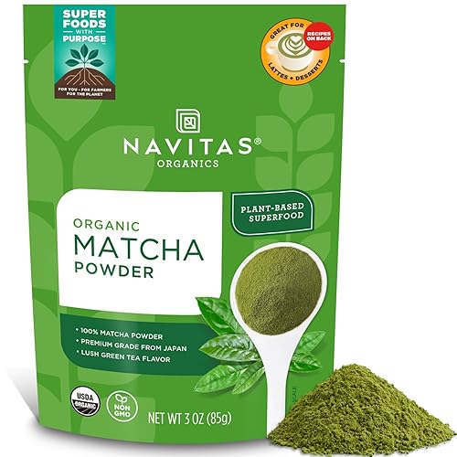 Navitas Orgánicos Matcha en polvo bolsa de 3 onzas grado culinario premium orgánico sin OMG sin gluten