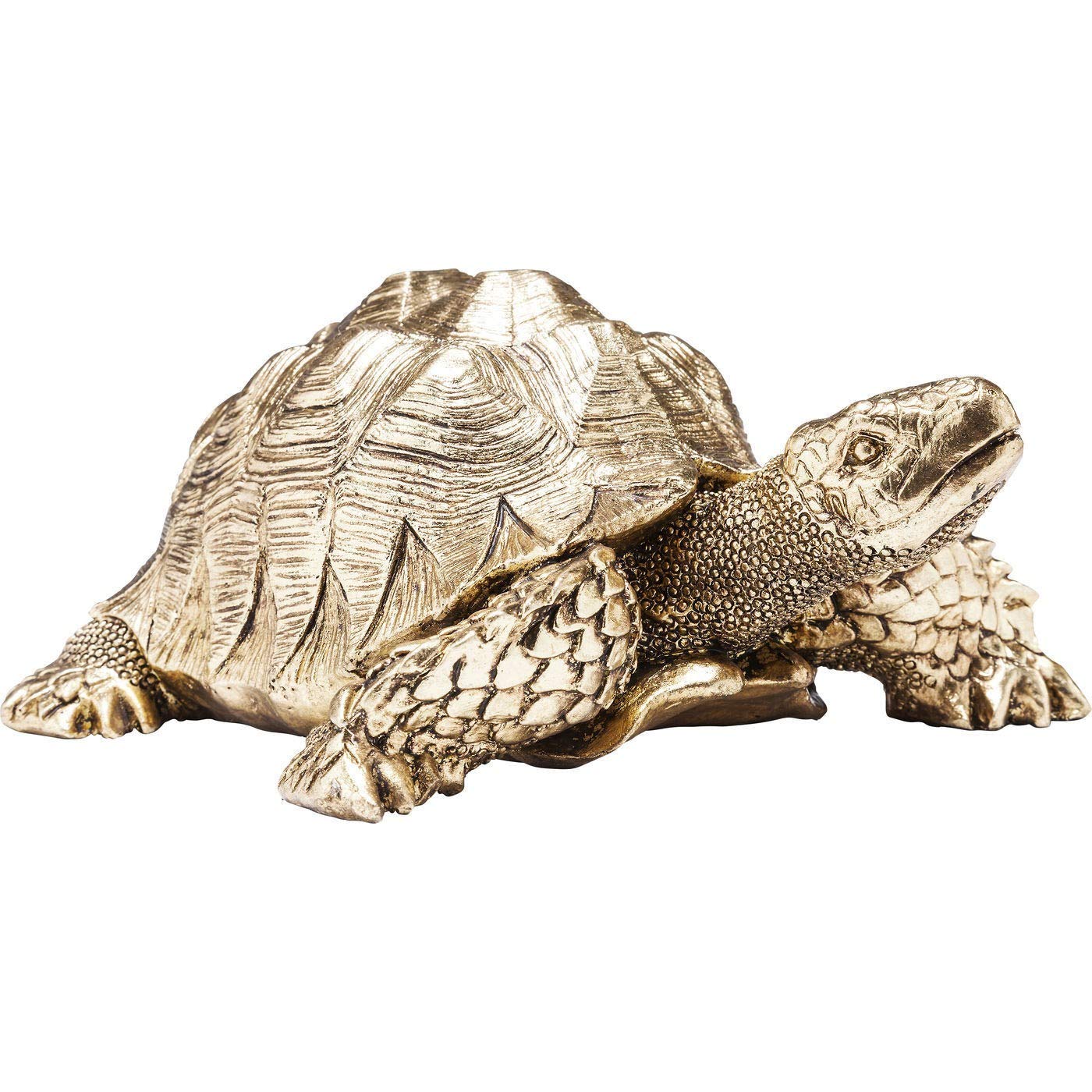 Kare Design estatua decorativa Turtle Dorado, objeto decorativo, motivo tortuga, accesorio, salón, decoración para estanterías o aparadores, escultura decorativa, decoración, 11x26x20 cm