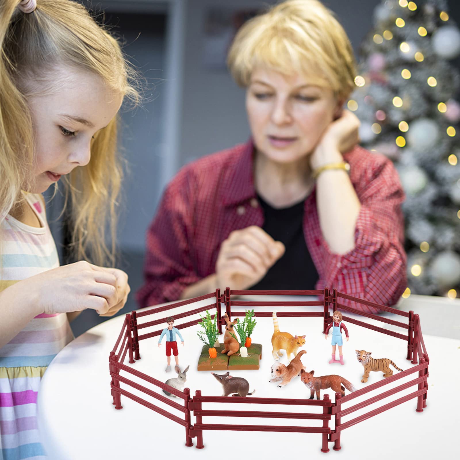 Xrten Pferdezaun Spielzeug 40-tlg - Miniatur Zäune Für Bauernhof Deko