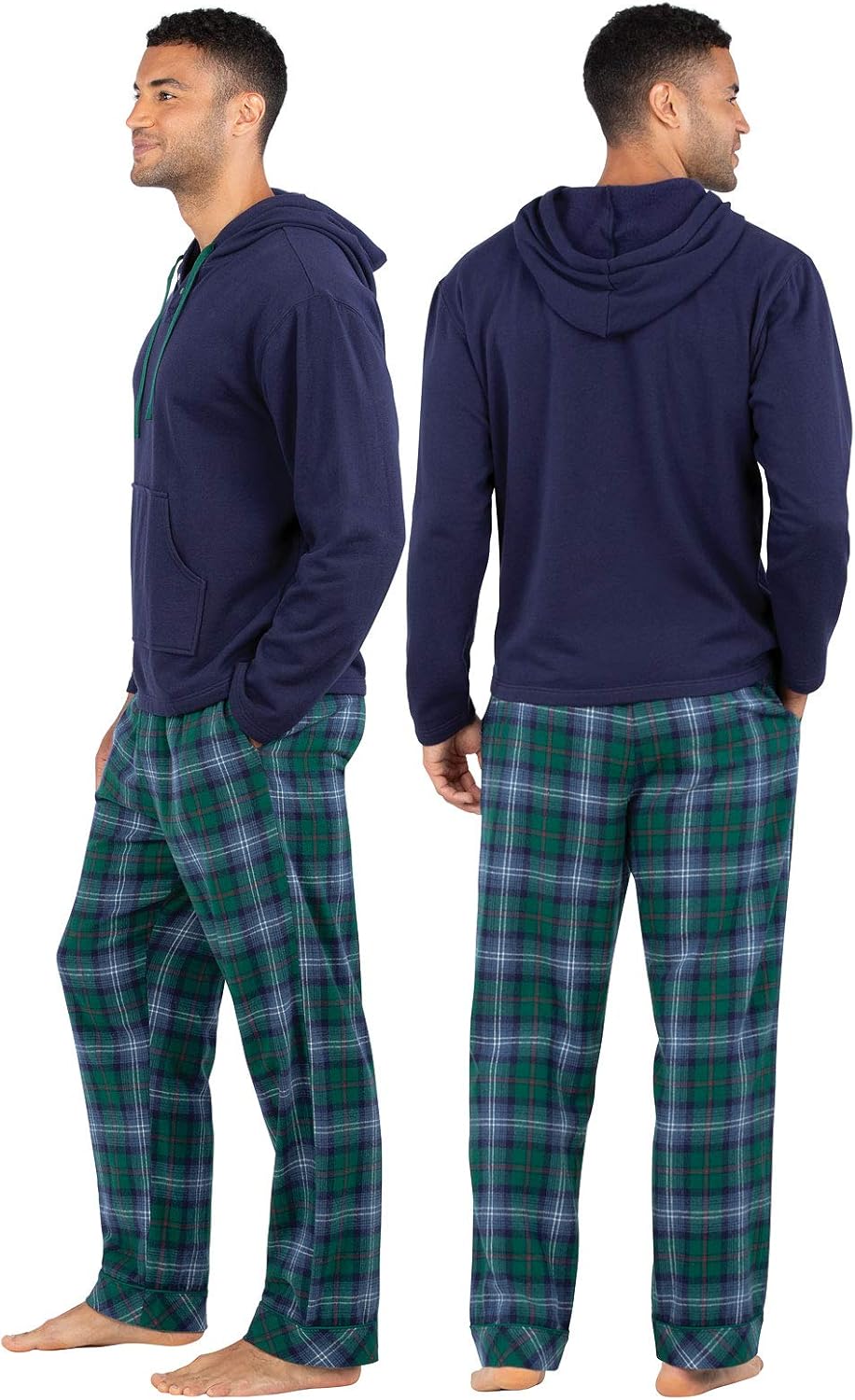 PajamaGram Mens Flannel Pajamas Sets - Pajamas for Men, Hoodie Top - Image 2