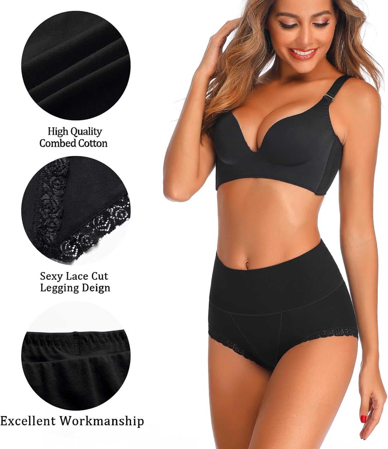 Women's Cotton Underwear,Ladies Soft Stretch Tummy Control Comfy No Muffin Panties Boyshorts - Image 3