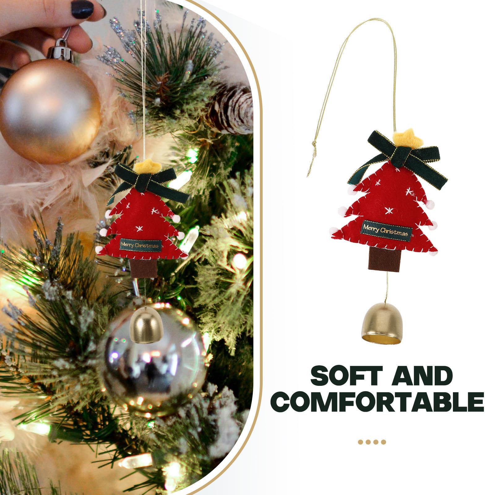 Toyvian 5 Piezas Adorno Colgante de Navidad Hecho a Mano en Lana para Árbol