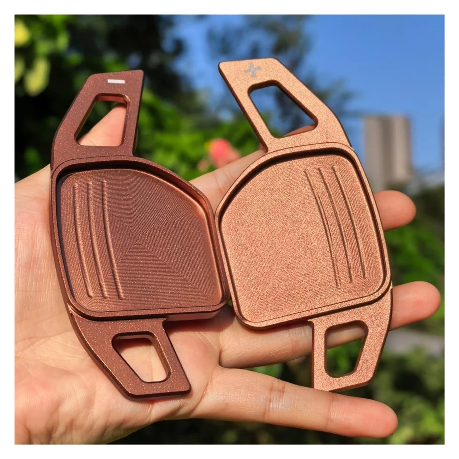 PLMNHSS Car Steering Wheel Shift Paddle Blade for A3 for S3 for 8V for 8P for A6 for S6 for C6 for C7 2Pcs Paddle Shifter Car Steering Wheel Paddles(Brown)
