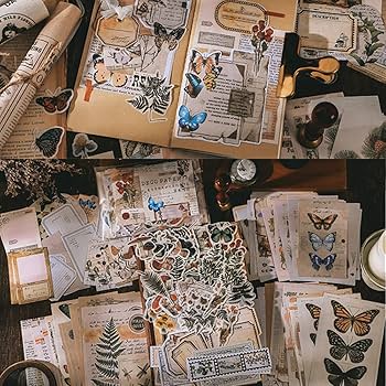 Amazon | ZEZYXUFM デザインペーパー 200枚 コラージュ素材