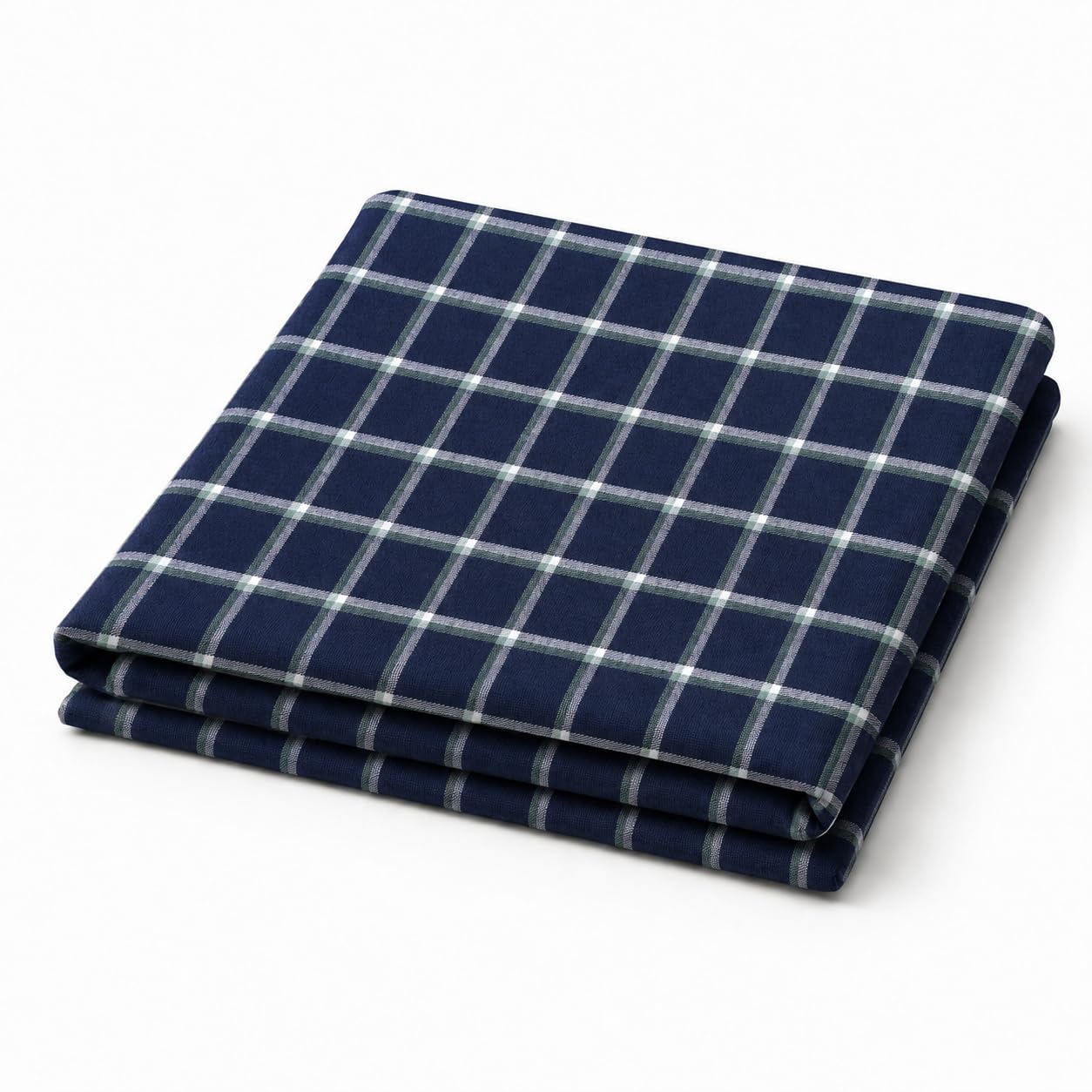 texworks Shirt Fabric For Men | 100% Cotton | Unstitched | Navy Blue | Classic Checks | Yarn-Dyed Shirting Material | 1.60m for Shirt (58" Width)-picture-31