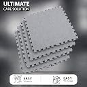 EASY HOME Gym Mats for Floor for Home and Living Room, Interlocking Rubber Floor Gym Mat for Exercise, Super Absorbent EVA Foam Workout Mat- 60x60cm - 12mm Thickness, Grey (Pack of 12-48 Sq Ft Area) gallery image