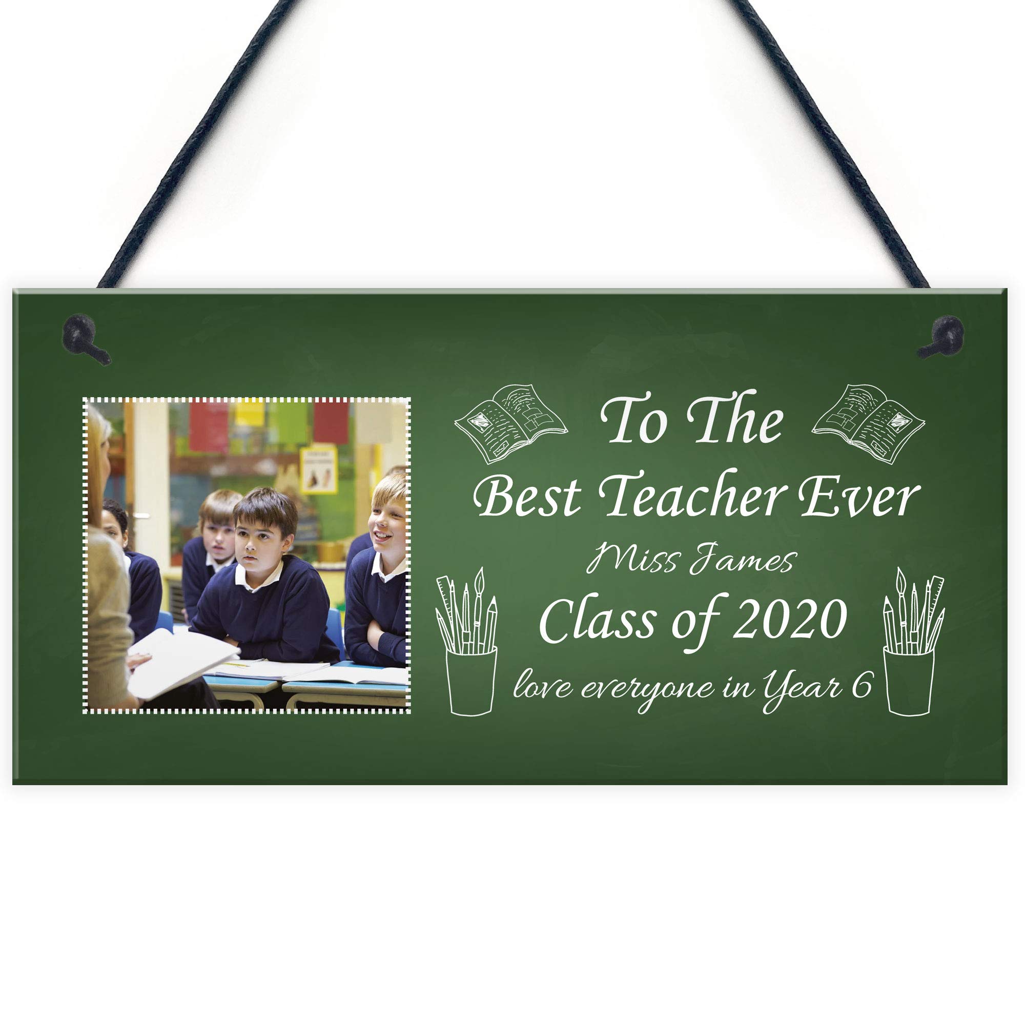 RED OCEAN PERSONALISED Best Teacher Ever Picture Plaque Thank You Birthday Xmas Gift