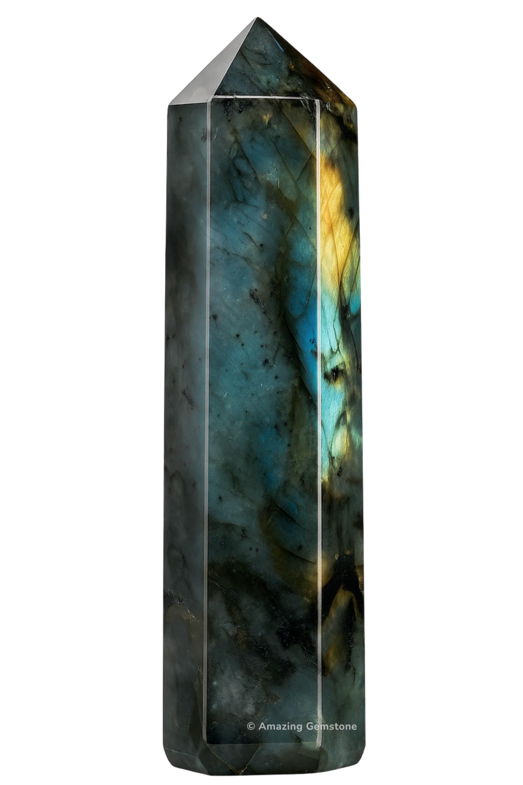 Amazing Gemstone Large Labradorite Crystal Towers ~ Natural Healing Crystal Point Obelisk for Reiki Healing and Crystal Grid (5.5 to 6 INCH)
