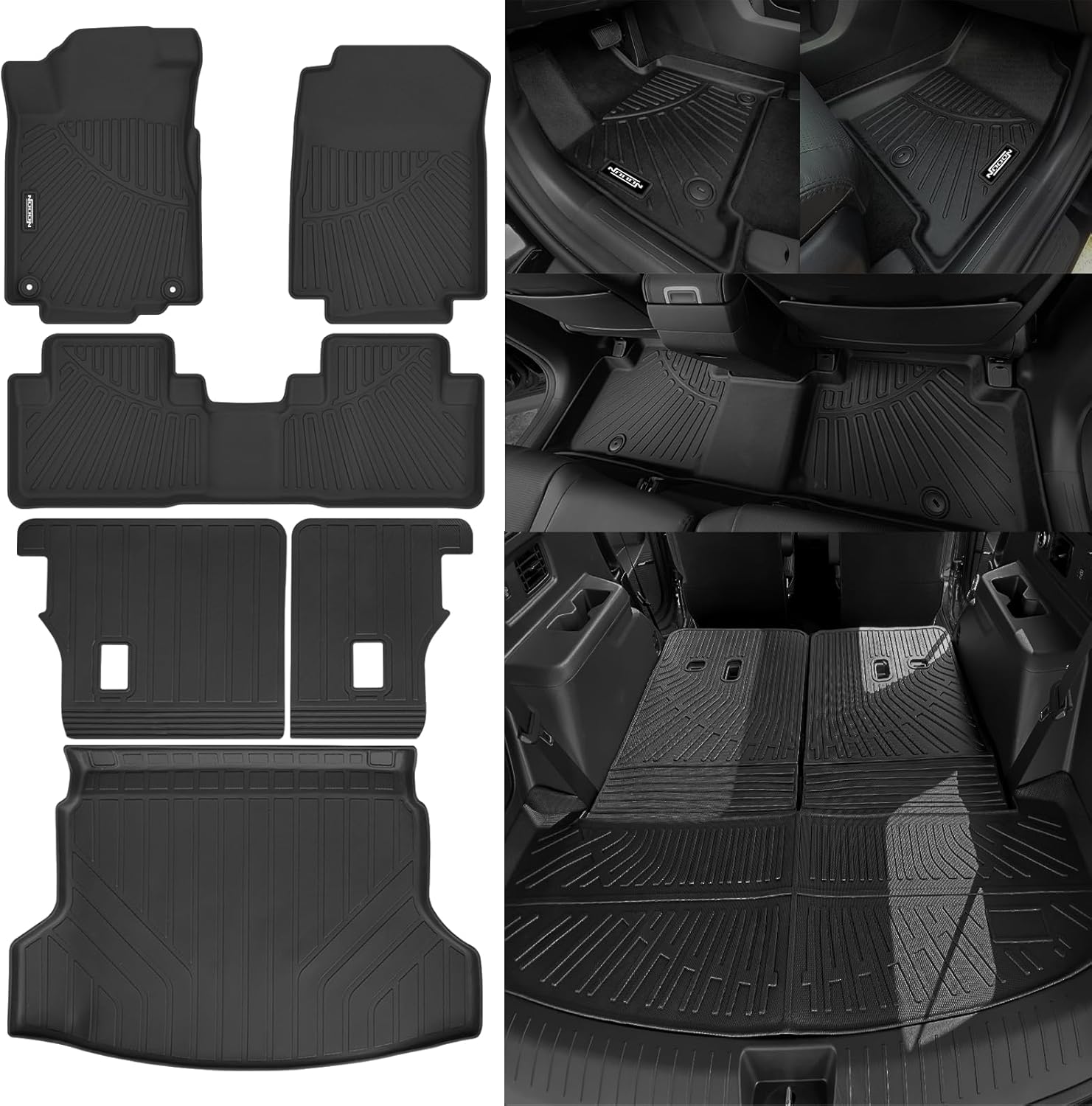 All Weather Floor Mats Fit for 2012-2016 Honda CRV Floor Mats & Trunk Mat & Backrest Mats Replacement for Honda CRV Accessories Odorless Anti-Slip Floor Liner 2)CRV|2012-2016