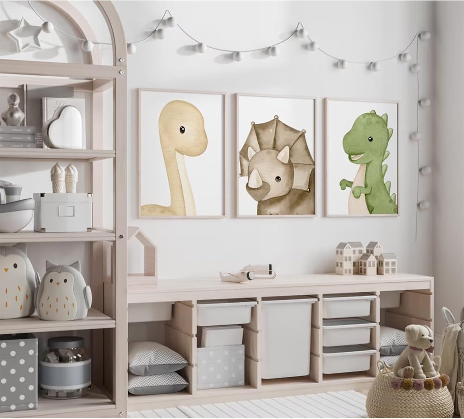 Dinosaur Wall Art Kids Boys Room Canvas Wall Decor Dino Nursery Wall Art Pictures Baby Dinosaur Poster Prints for Boys Bedroom Bathroom 12x16 Inch Unframed Set of 3 - Image 6