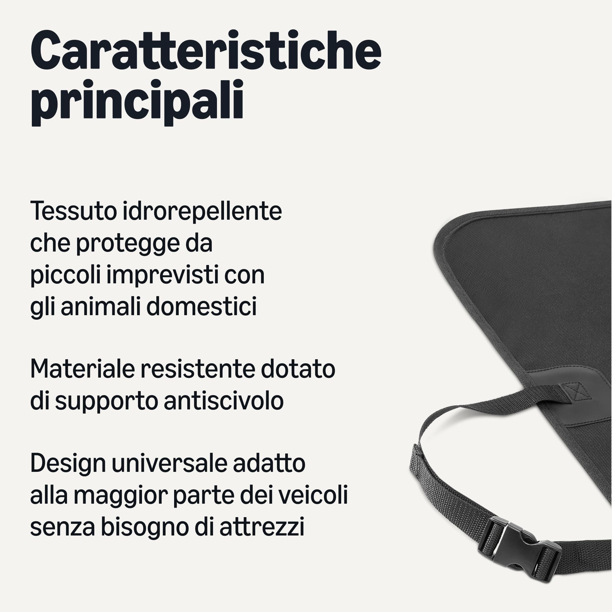 Amazon Basics, Coprisedile per auto per animali domestici, 100% impermeabile, resistente 600D, nero