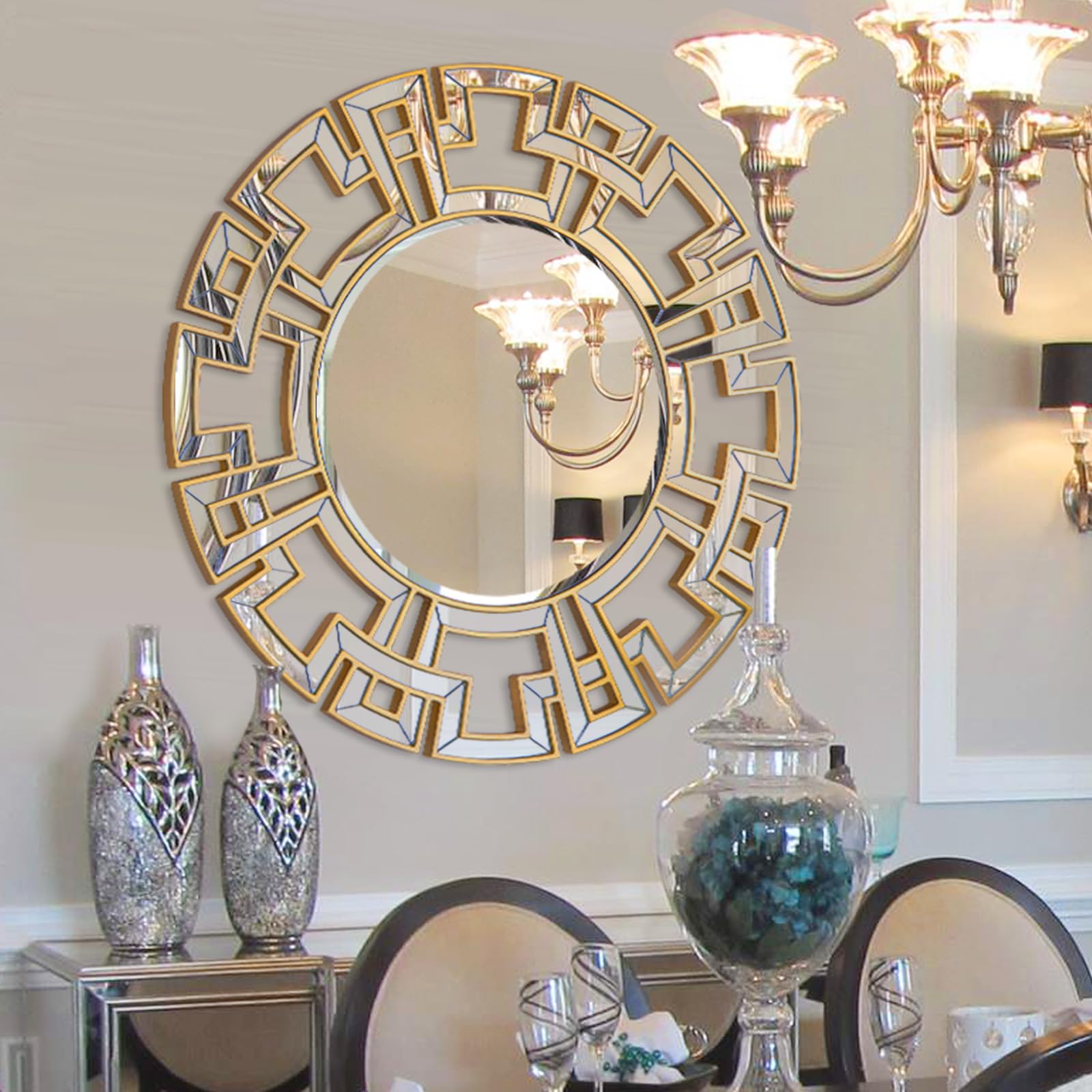 Amazon.com: Chende Gold Mirrors for Decor, 32'' Round Wall Mirror