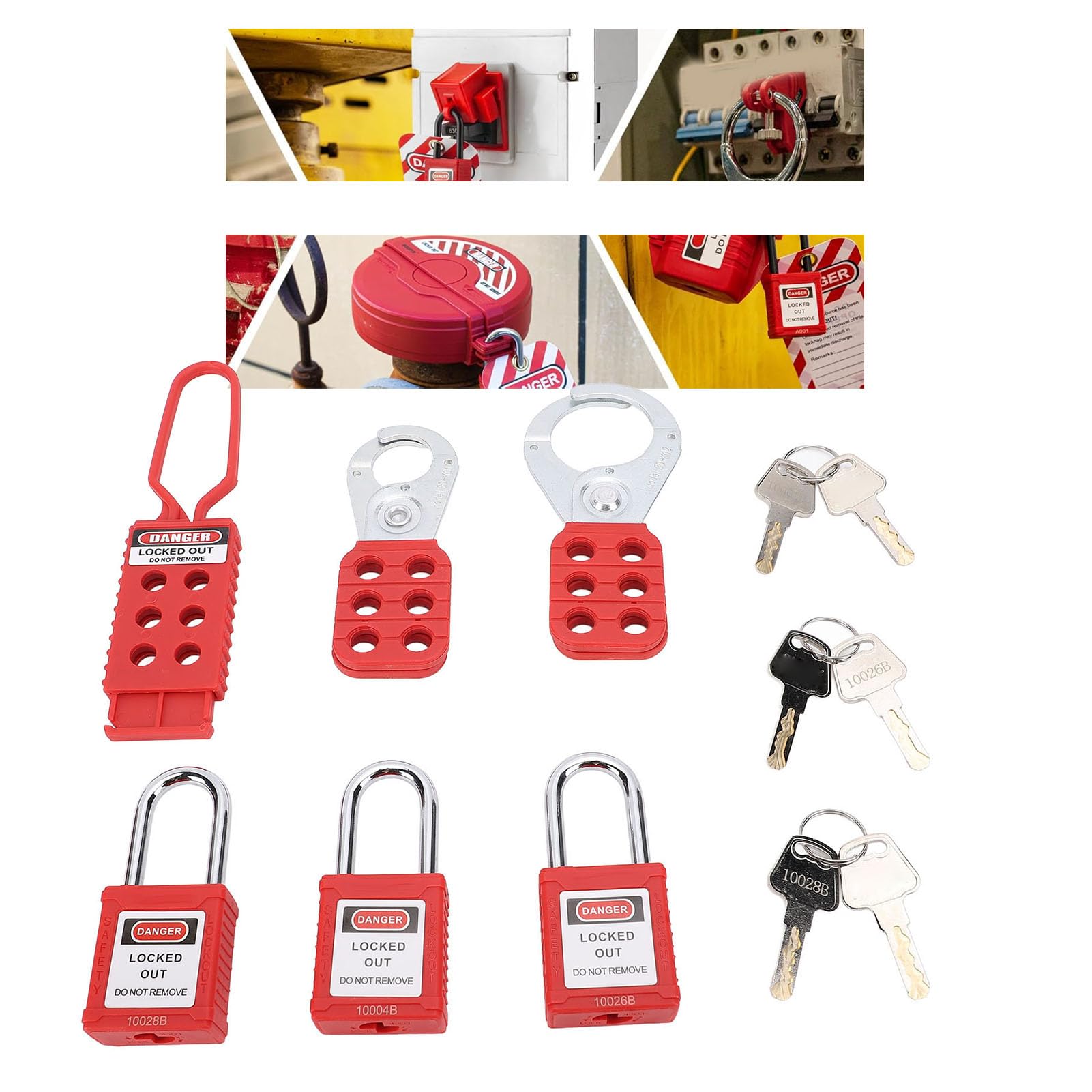Kit de etiquetado de bloqueo, resistente a impactos, antimanipulación, kit de etiquetado de bloqueo de seguridad eléctrica con cerraduras seguras para seguridad en el lugar de