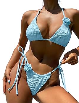 Amazon.com: ZAFUL Women's Two Piece Bikini Set 3D Rose