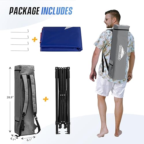 Miniatura 9 de EAGLE PEAK Day Tripper - Toldo portátil ligero y compacto de 8 x 8 pies, con mochila, fácil instalación para una persona, refugio plegable y 36 pies