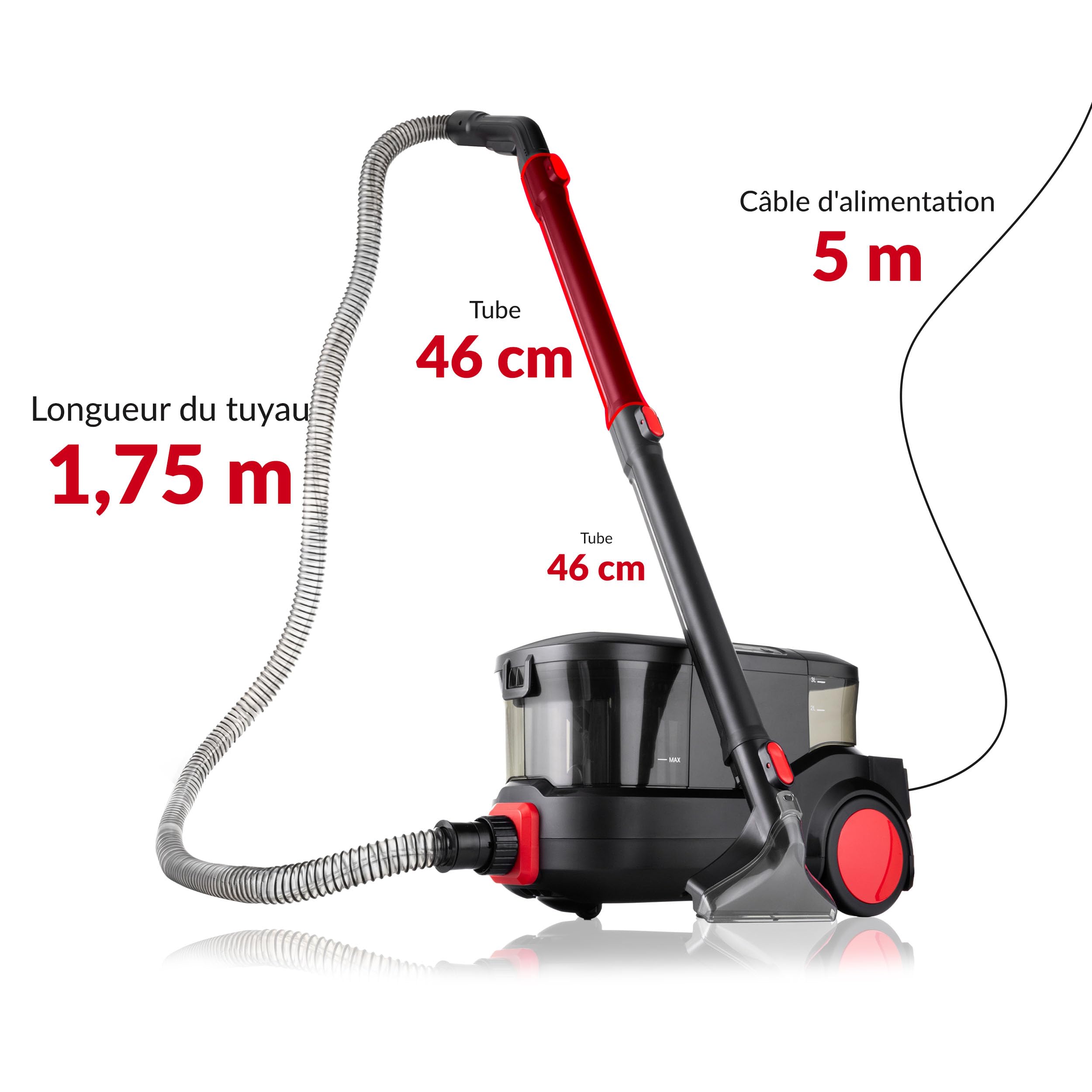 Lehmann Prowash 2000 Professionnel Aspirateur Nettoyeur, Multifonction Shampouineuse Idéal pour Canapé, Tapis, Rembourrage, Voiture, Technologie de Nettoyage Révolutionnaire