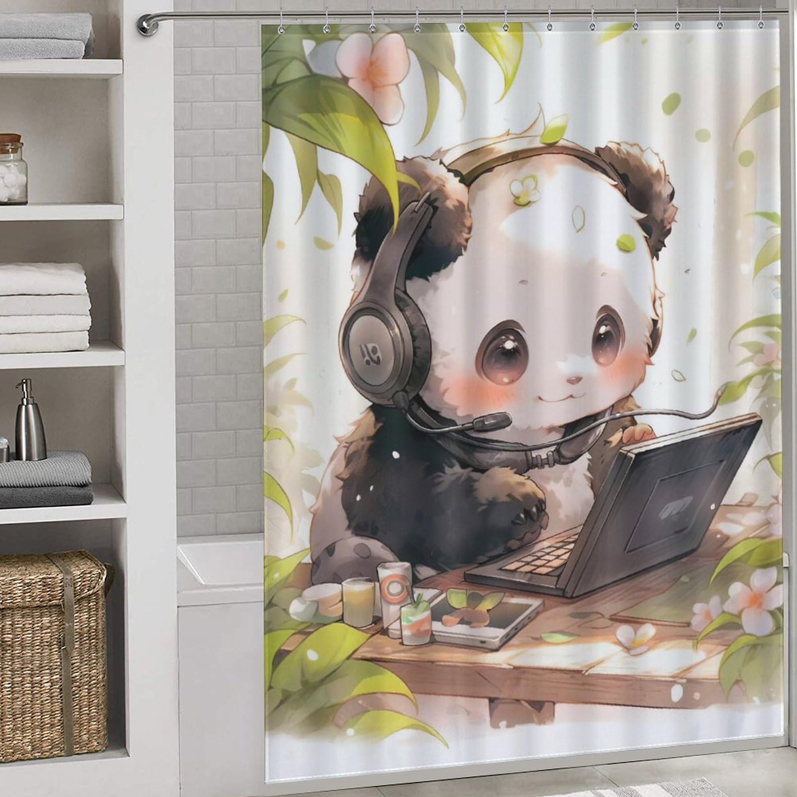 Rideau de baignoire panda pour créer une salle de bain enfant et famille ludique et propre