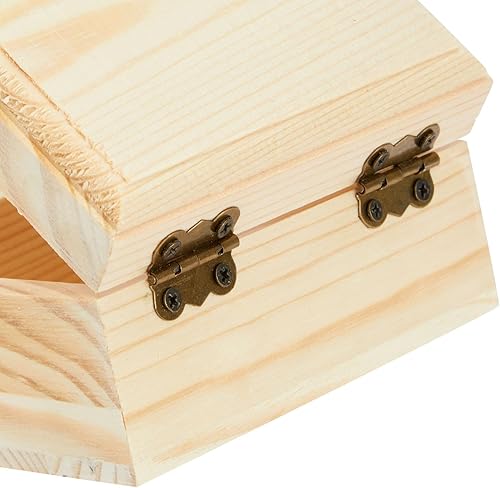 Miniatura 8 de Bright Creations Juego de cajas de madera con tapas con bisagras, paquete de 6, 3.5 x 3.5 x 2 pulgadas, madera de pino, cajas sin terminar con tapas