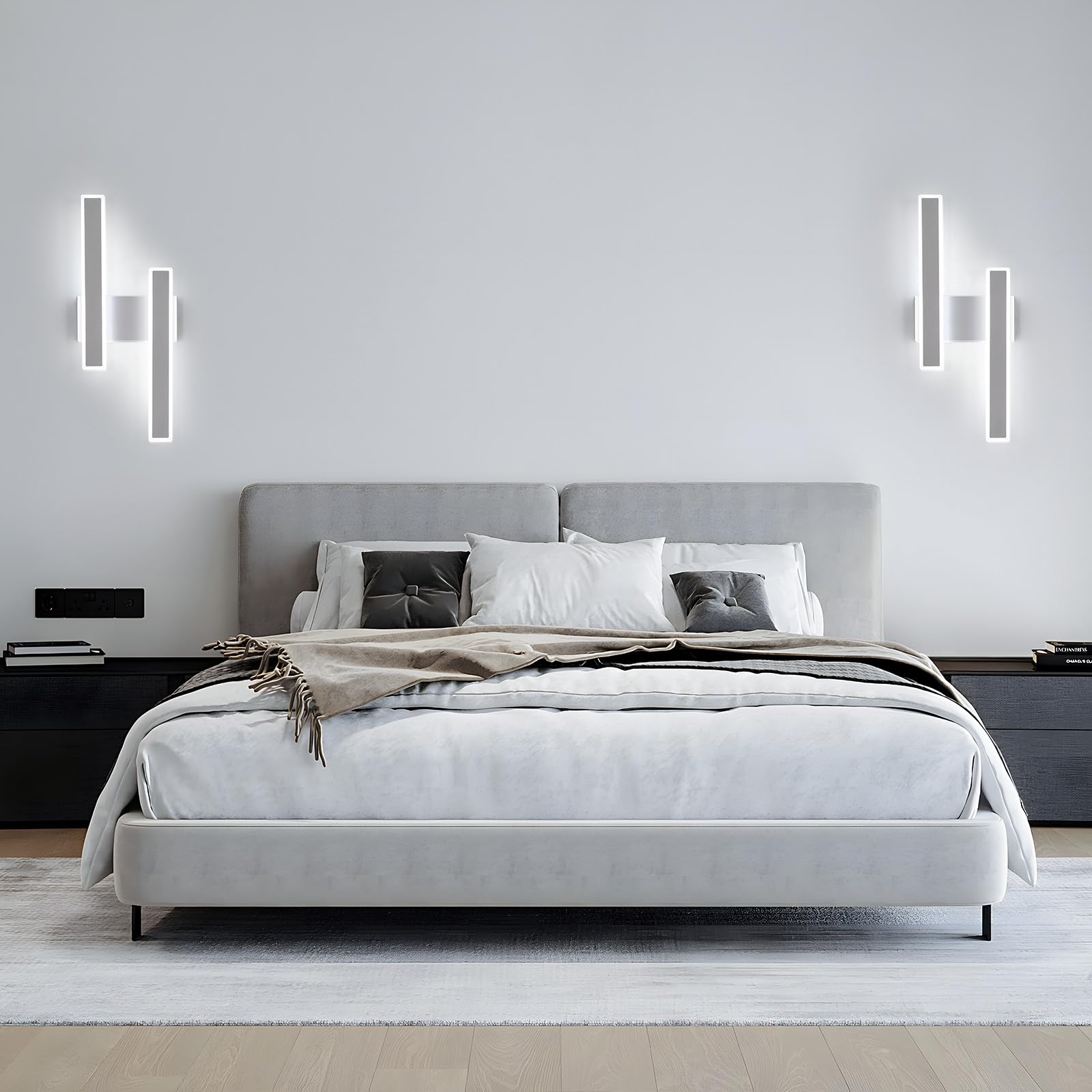 DELIPOP Applique da Parete Interno, 32W 3600LM Moderna Lampada da Parete, Creativo Bianca Fredda 6500K lampada a Muro per Soggiorno, Camera da letto, Scale, Corridoio