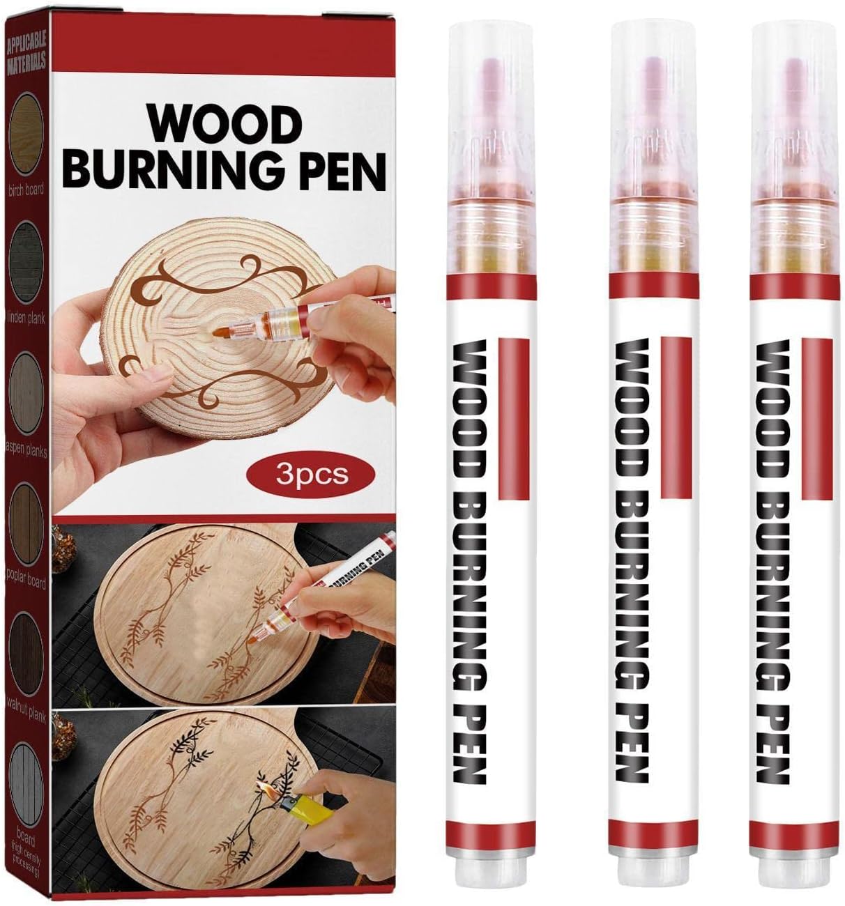 Lecerrot 3PCS Wood Burning Pen, Wood Burning Pen Marker For Craft, Wood