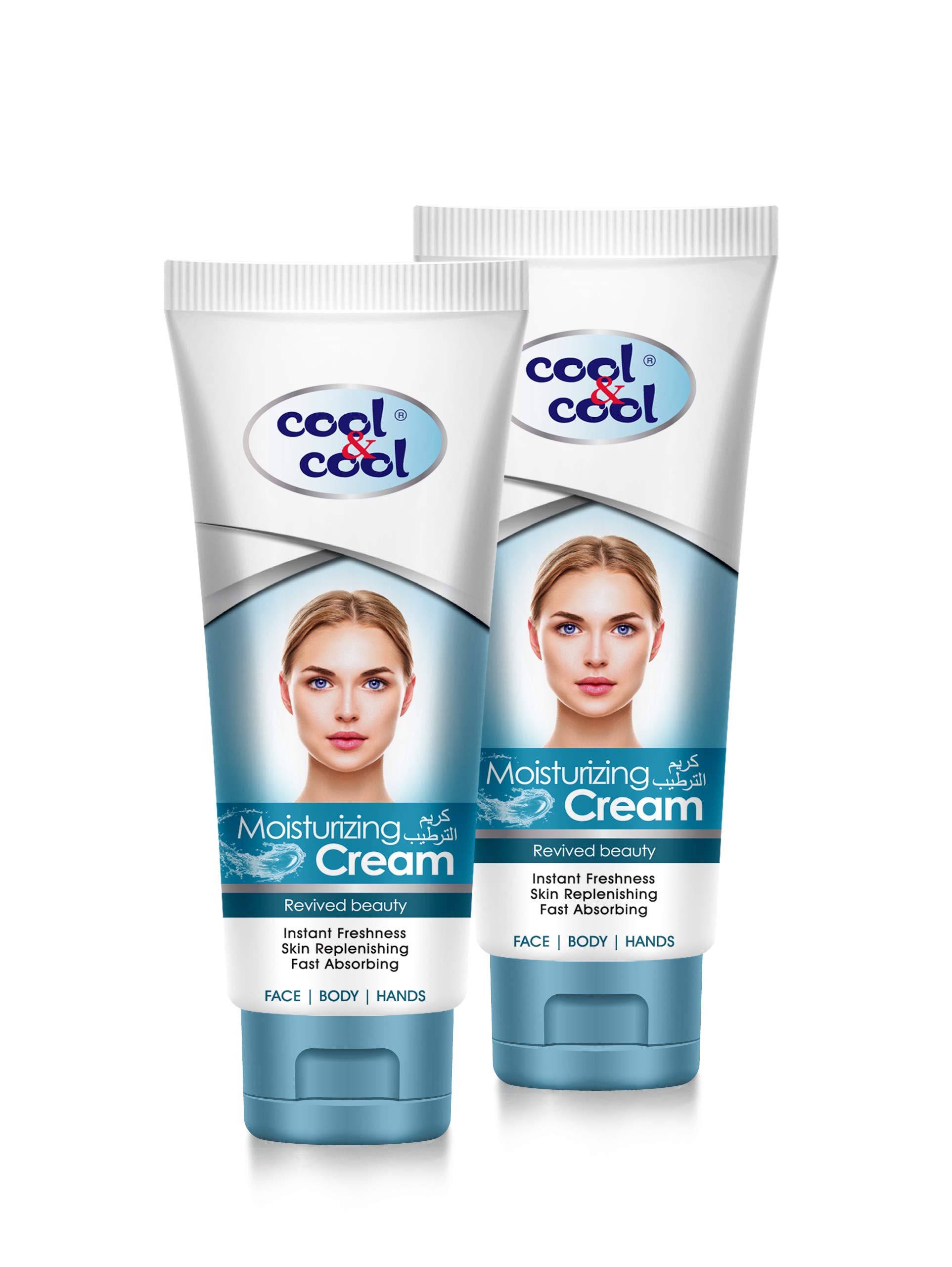 Cool & CoolMoisturizing Cream for All Skin Types | Almond Oil, Non Greasy & Fast Absorbing, 2 x 100ml