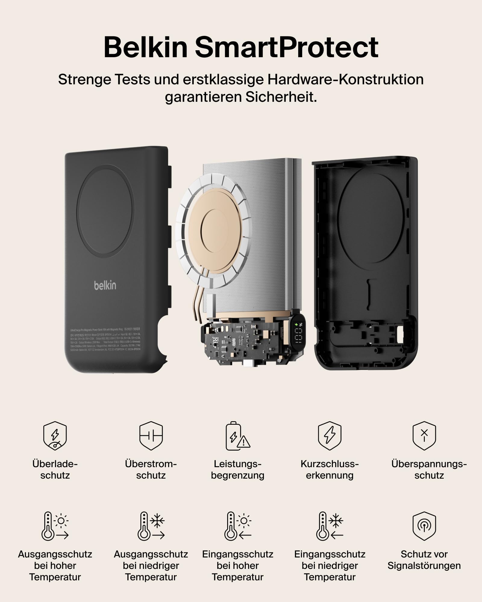 Belkin BoostCharge 10000mAh Magnetische Power Bank mit Ständer – Schwarz
