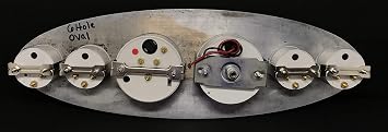 Dolphin Gauges Universal Oval 6 Gauge Dash Cluster Panel Mechanical Gold Bezel