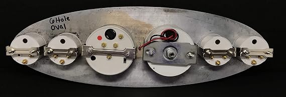 Dolphin Gauges Universal Oval 6 Gauge Dash Cluster Panel Mechanical Gold Bezel