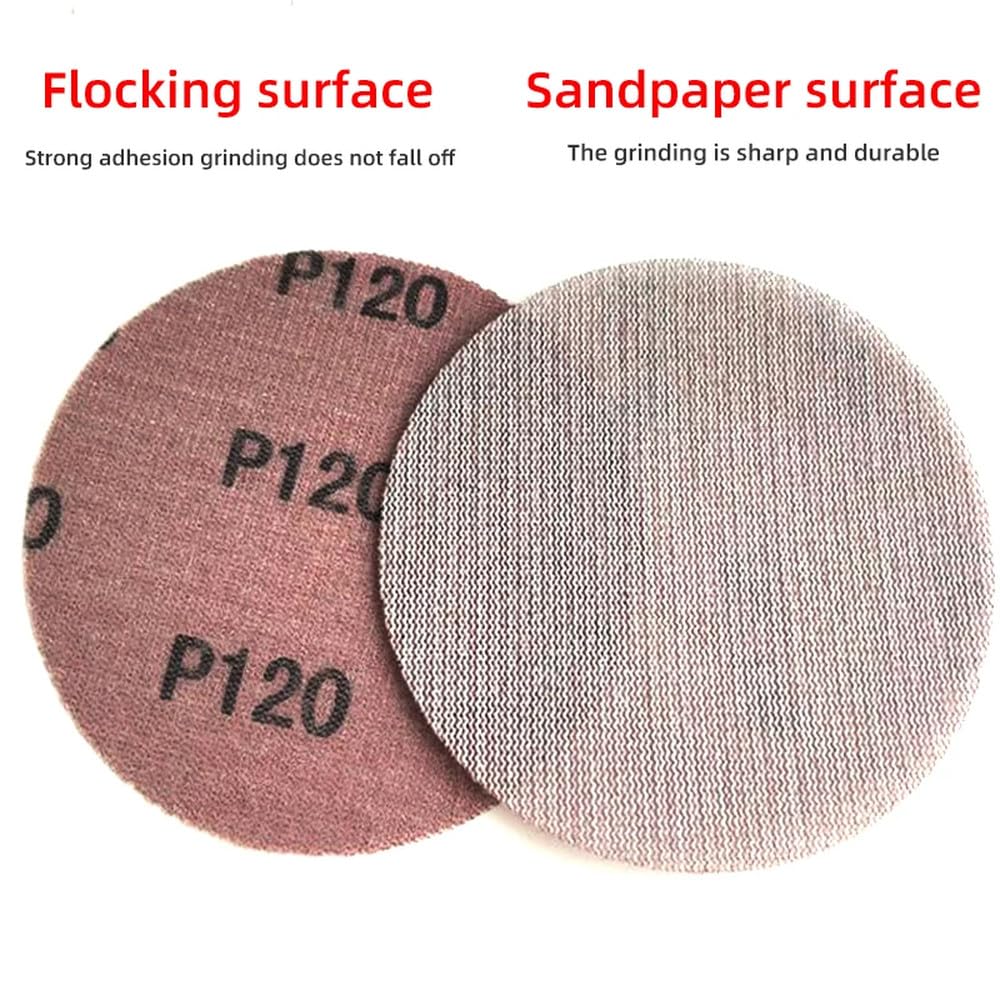 5 "125mm Rete abrasiva Senza vassoio antipolvere Carta abrasiva a secco antiaderente Moschettoni a grana 80-800 Carta vetrata, 5 pollici grana 80, 30 pezzi