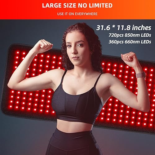 Miniatura 2 de Terapia de luz roja, terapia de luz infrarroja, almohadilla de envoltura grande 360 LEDs para alivio del dolor corporal para alivio del dolor de