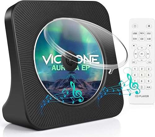 Reproductor de CD de escritorio con altavoces de alta fidelidad, reproductores de CD Bluetooth para el hogar reproductor de CD portátil con control