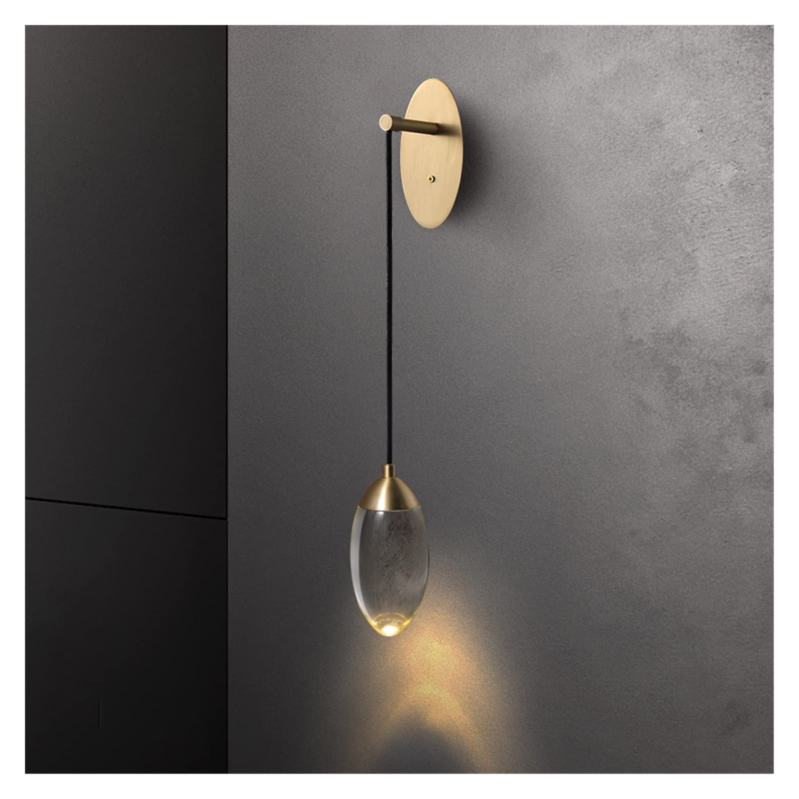 ZTCHSENZT Wall Sconces, Crystal Copper Luxury LED Wall Light Living Room Bedside Indoor Postmodern Wall Lamp Background Porch Corridor Deco Wall-Sconce