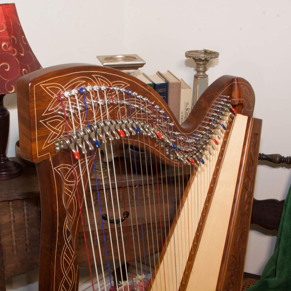 Amazon.com: Roosebeck 36-String Celtic Meghan Harp w/Chelby