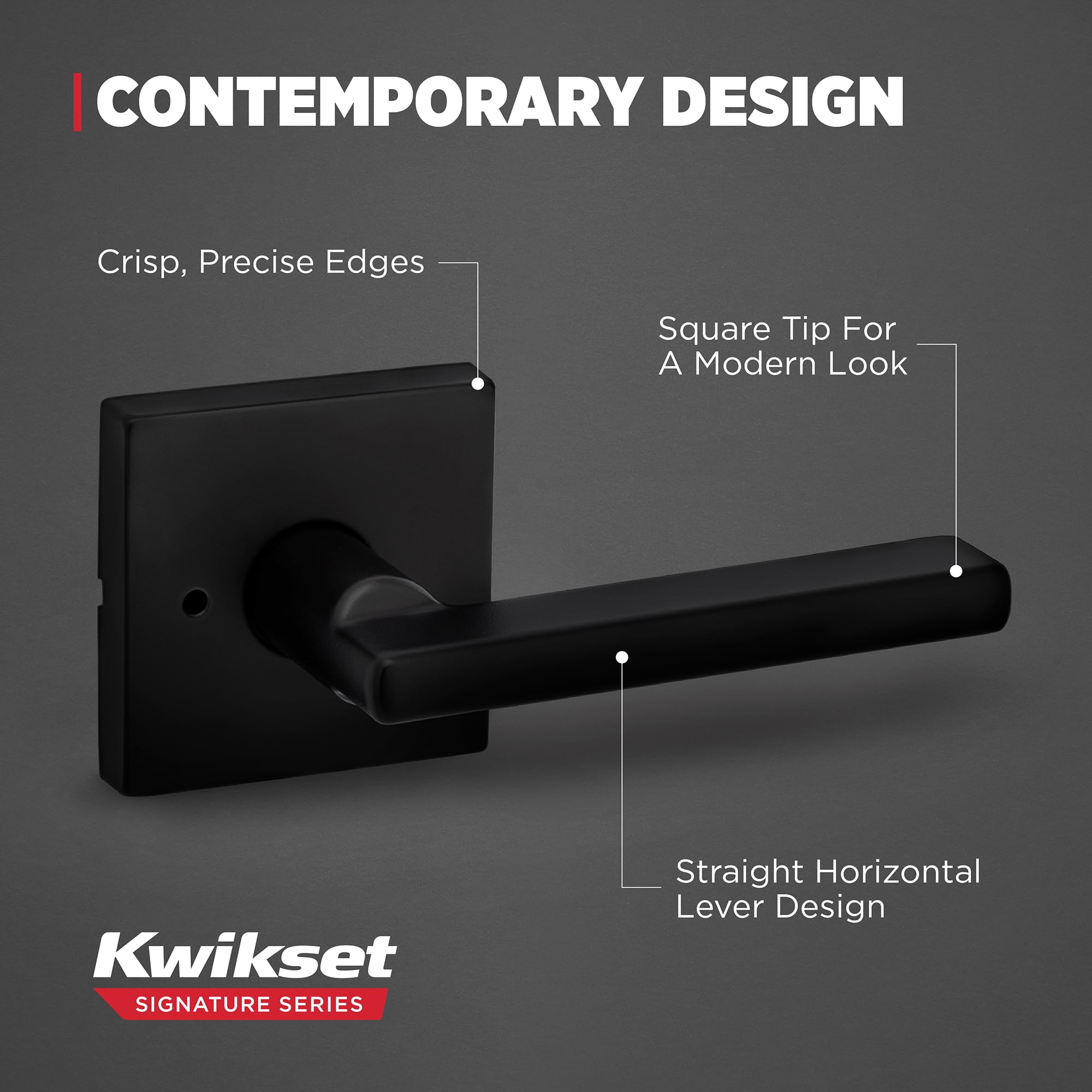 Kwikset Halifax Matte Black Door Lever - 4 Pack -7
