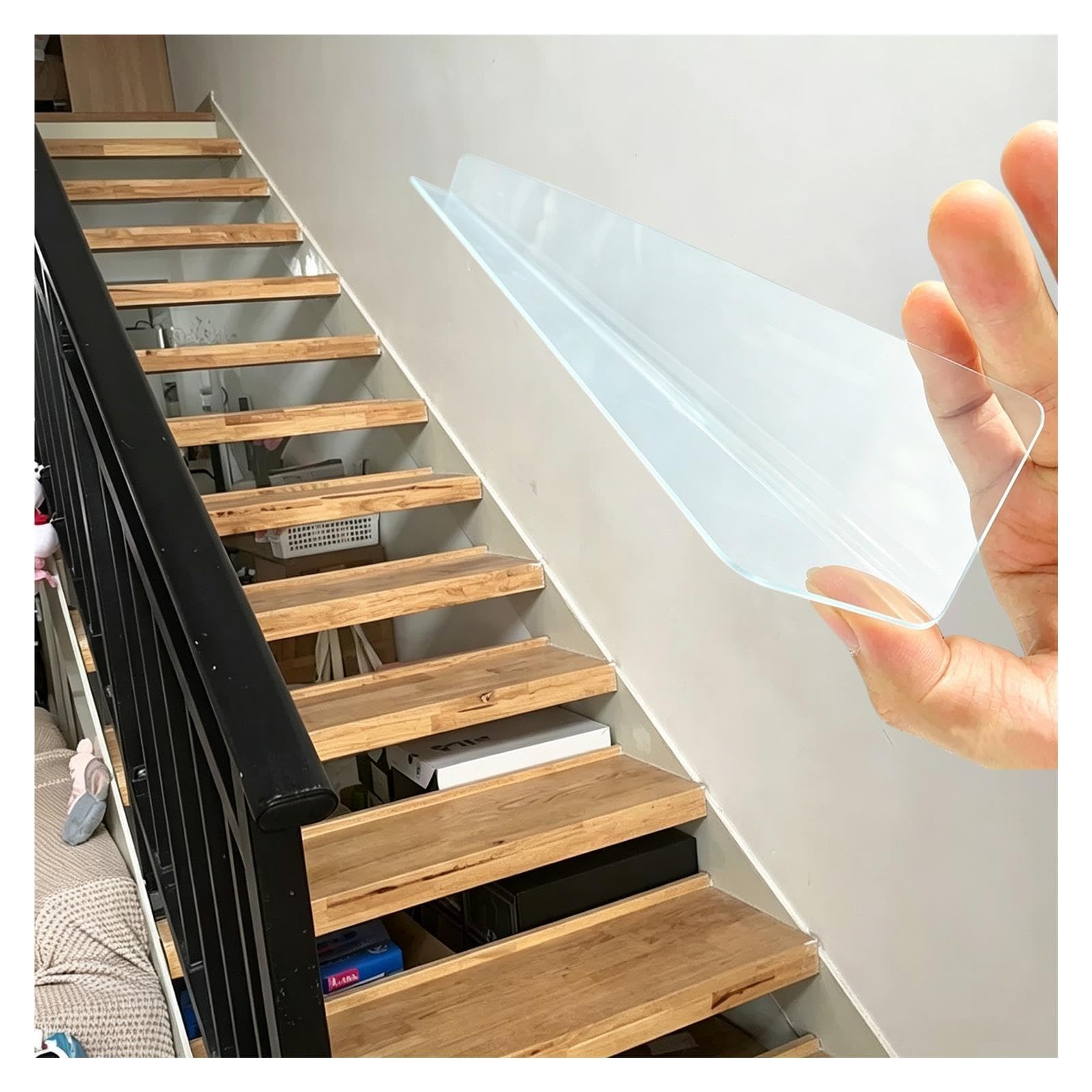 Bloqueur sous Lit Protection Transparente en L pour Escalier Ouvert