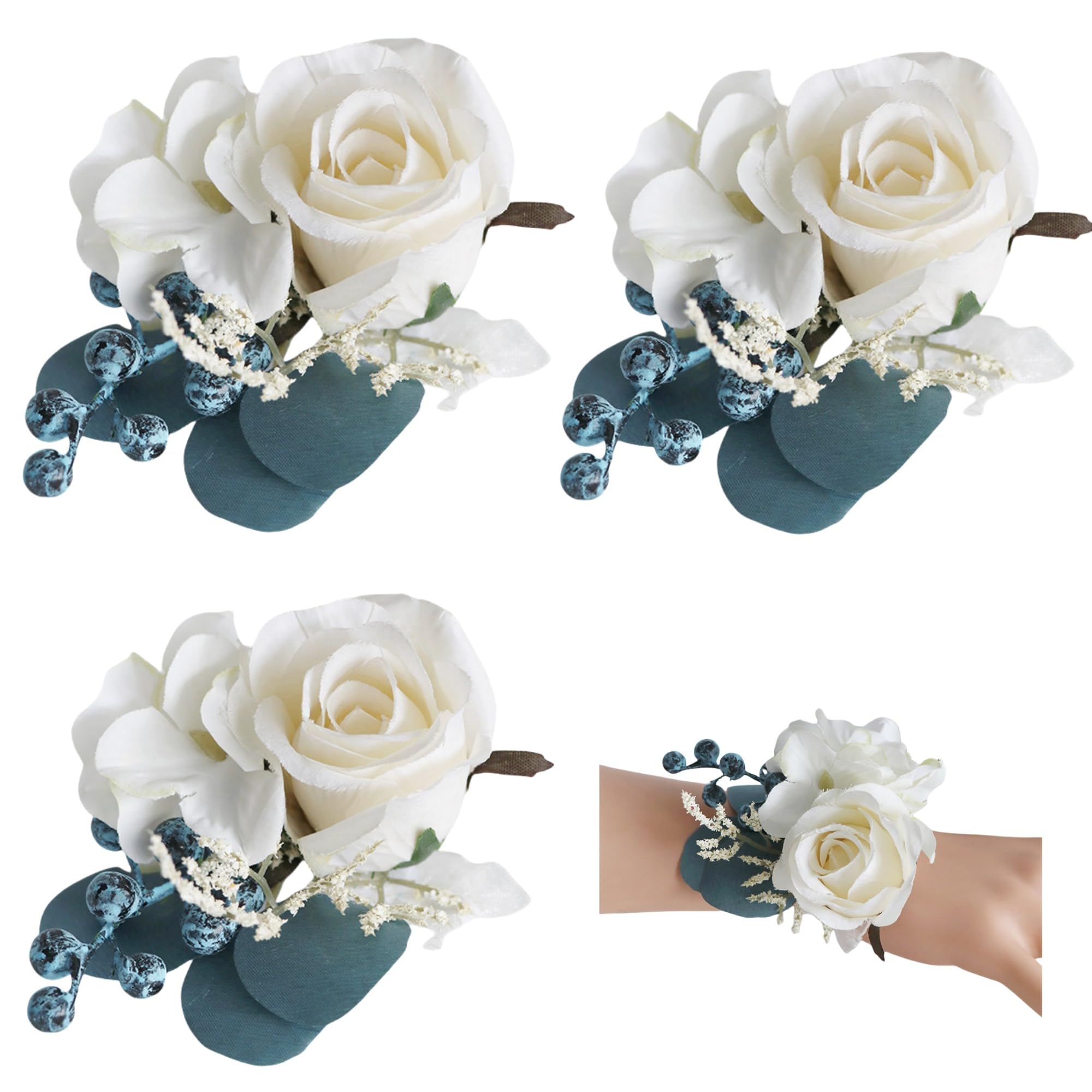 Fleurs De Poignet De Mariage, Avec Perles, Bracelet Pour Femme[n3340