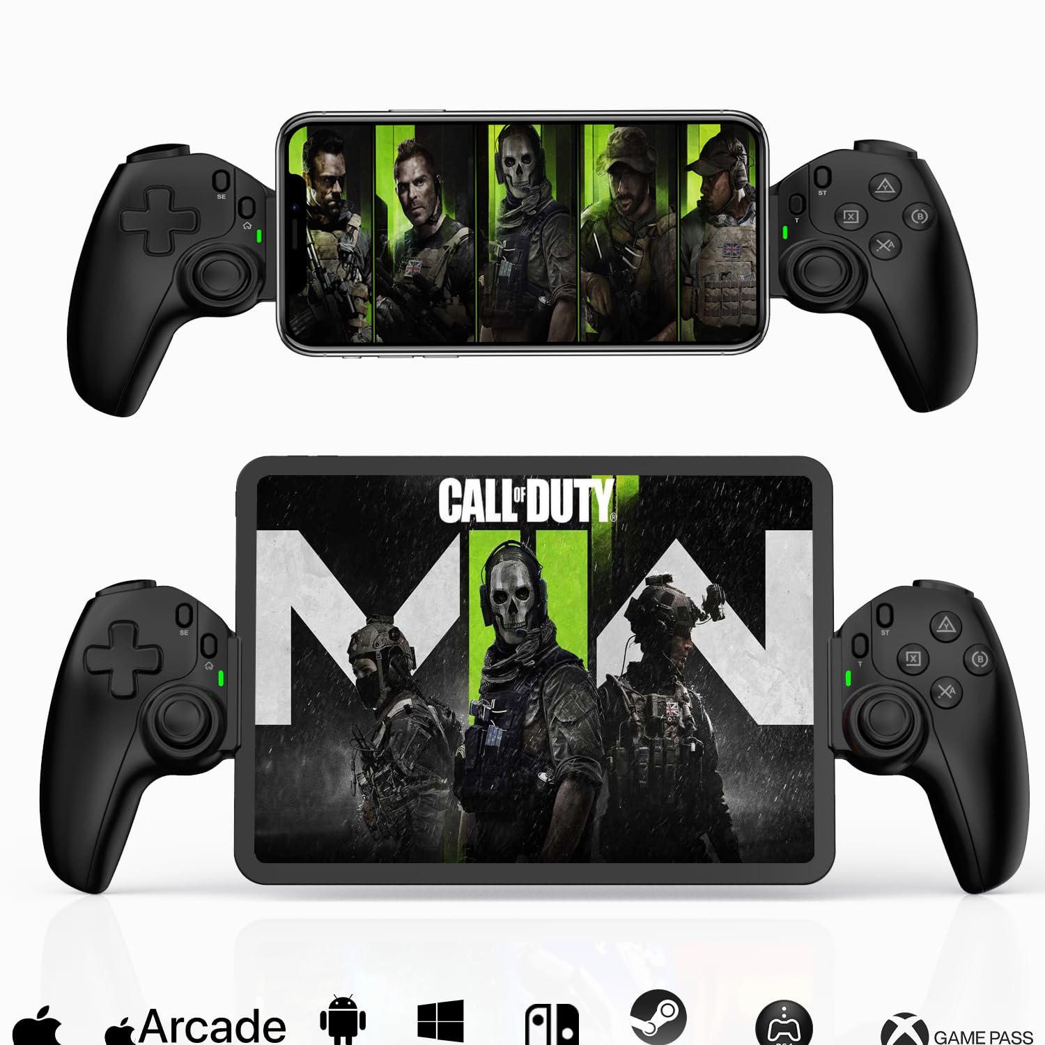Megadream Handy Controller für iPad/Tablet (5-11in kompatibel), Handheld Gamepad für PS3/PS4/Xbox/PC, Cloud Gaming mit Hall-Effekt-Joysticks&Trigger,2 Programmierbare Rücktasten (Schwarz)