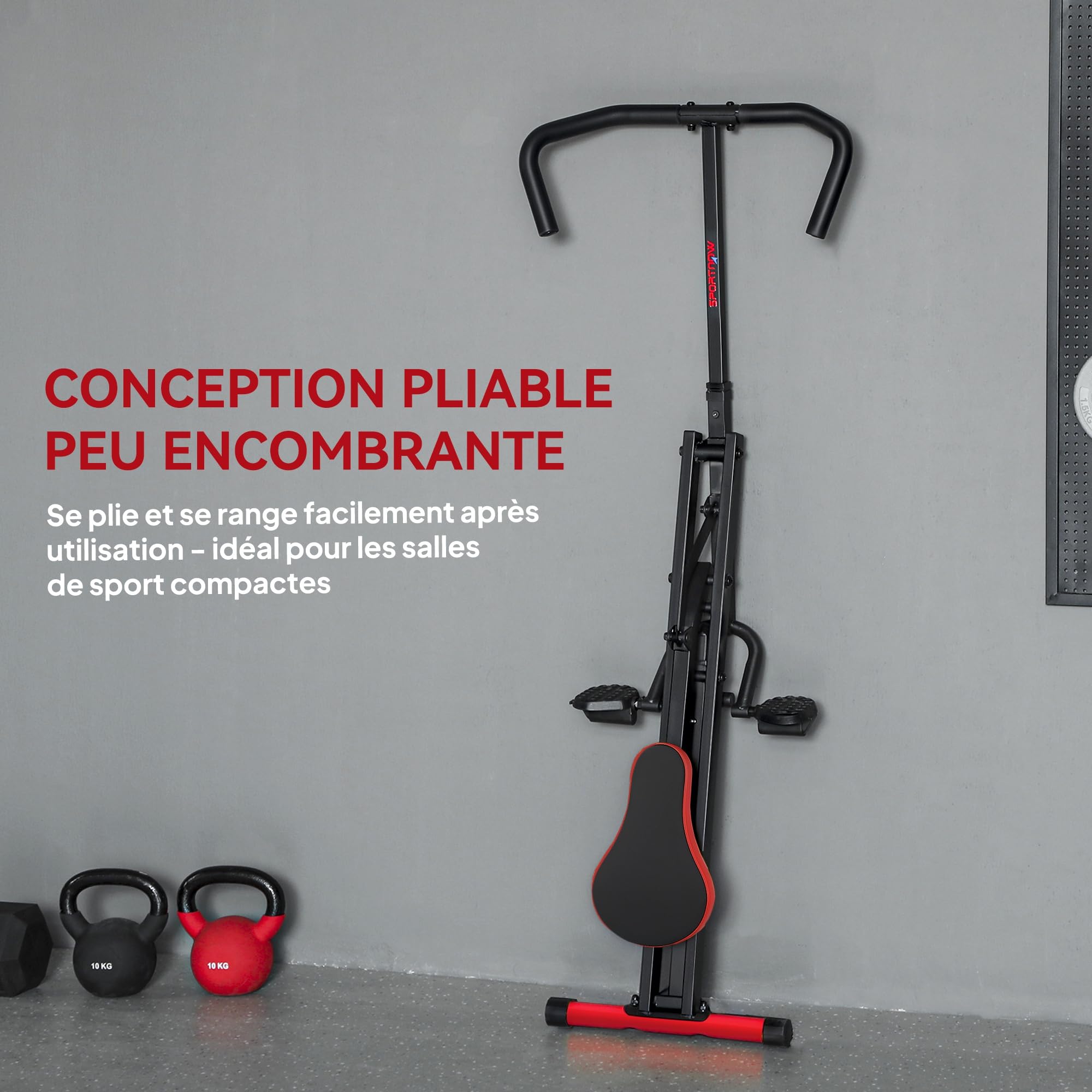 SPORTNOW Appareil d'Entraînement Abdominal, Appareil de Fitness Pliable avec Siège Réglable, Machine d'Entraînement pour Bras, Jambes, Dos, Fessiers, Installation Facile, pour Maison et Salle de Gym