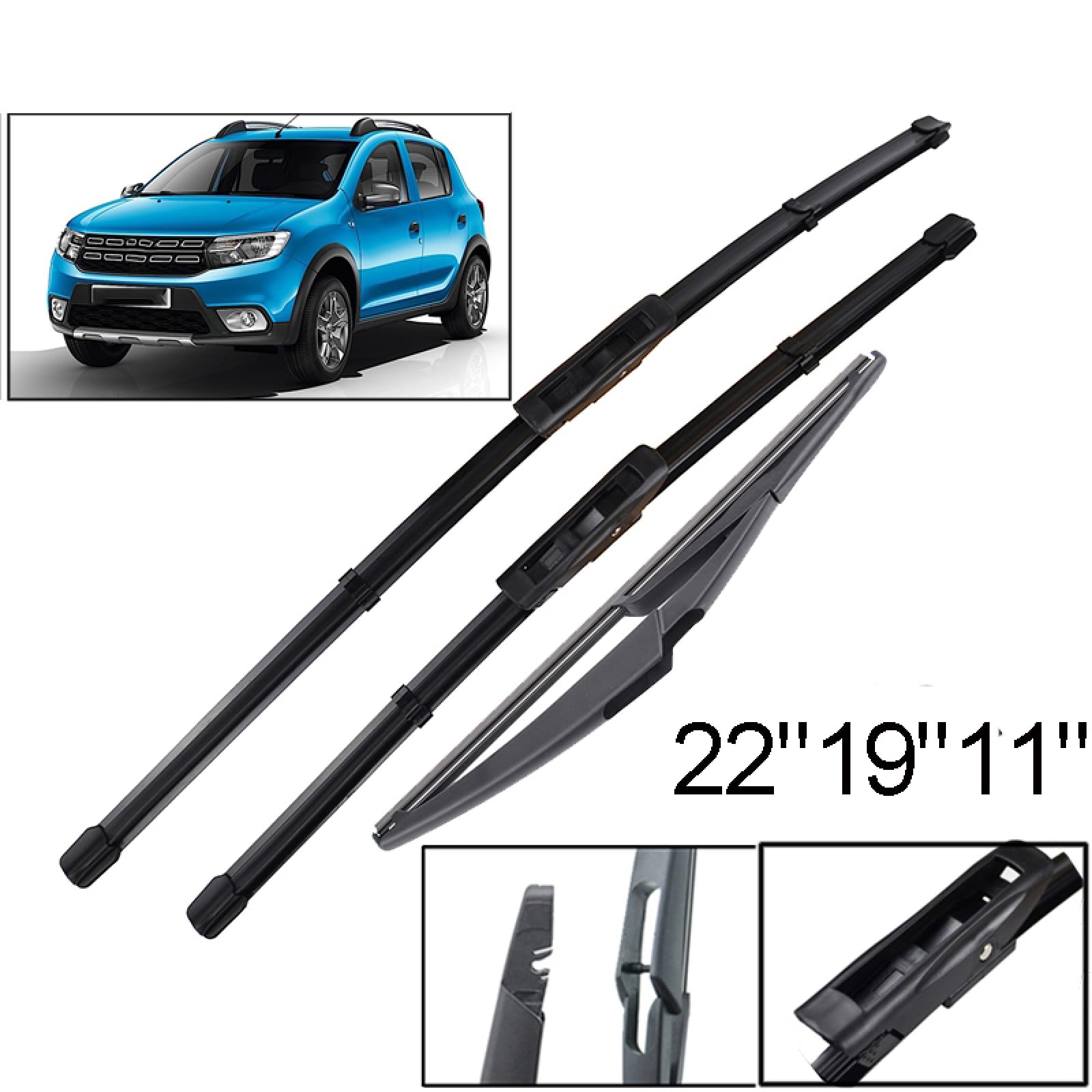 Para Dacia Sandero 2007-2023 2008 2012 2013 2014 2015 2016 2018 2019 2020 2 Uds Limpiaparabrisas Delantero Limpiaparabrisas - AliExprs