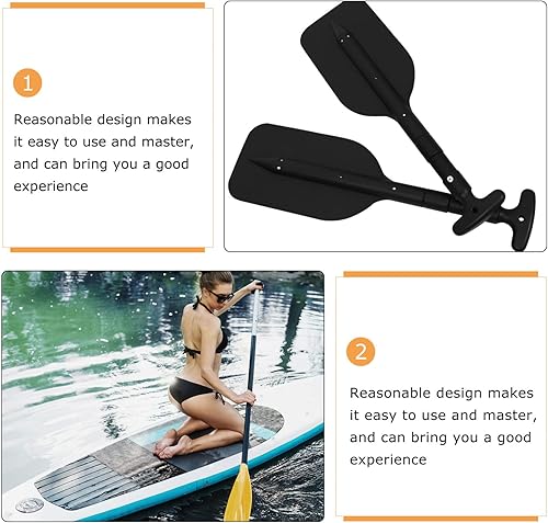Miniatura 4 de BESPORTBLE Remo telescópico para kayak: 2 paquetes de 22-41 pulgadas de aleación de aluminio remos plegables para lancha, kayak, rafting, canoa,