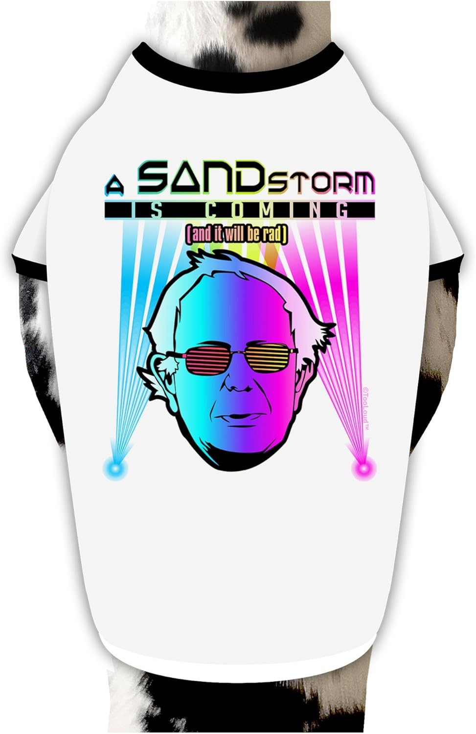 TOOLOUD Bernie - A Sandstorm is Coming Dog Shirt White with Black Medium
