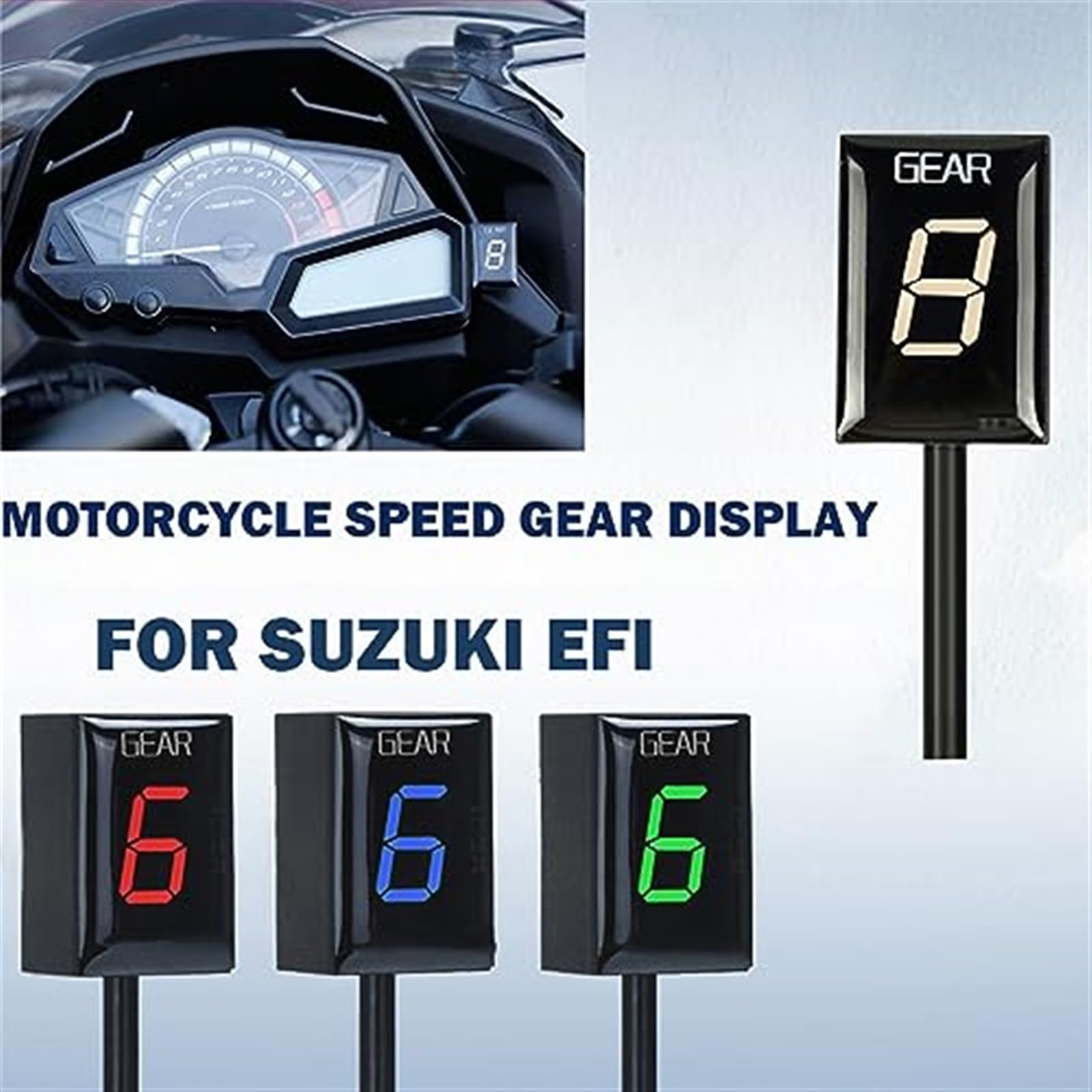 Ganganzeige 1-6 für SV1000 SV 1000 2003-2009 Motorradzubehör ECU-Direktmontage Black Green