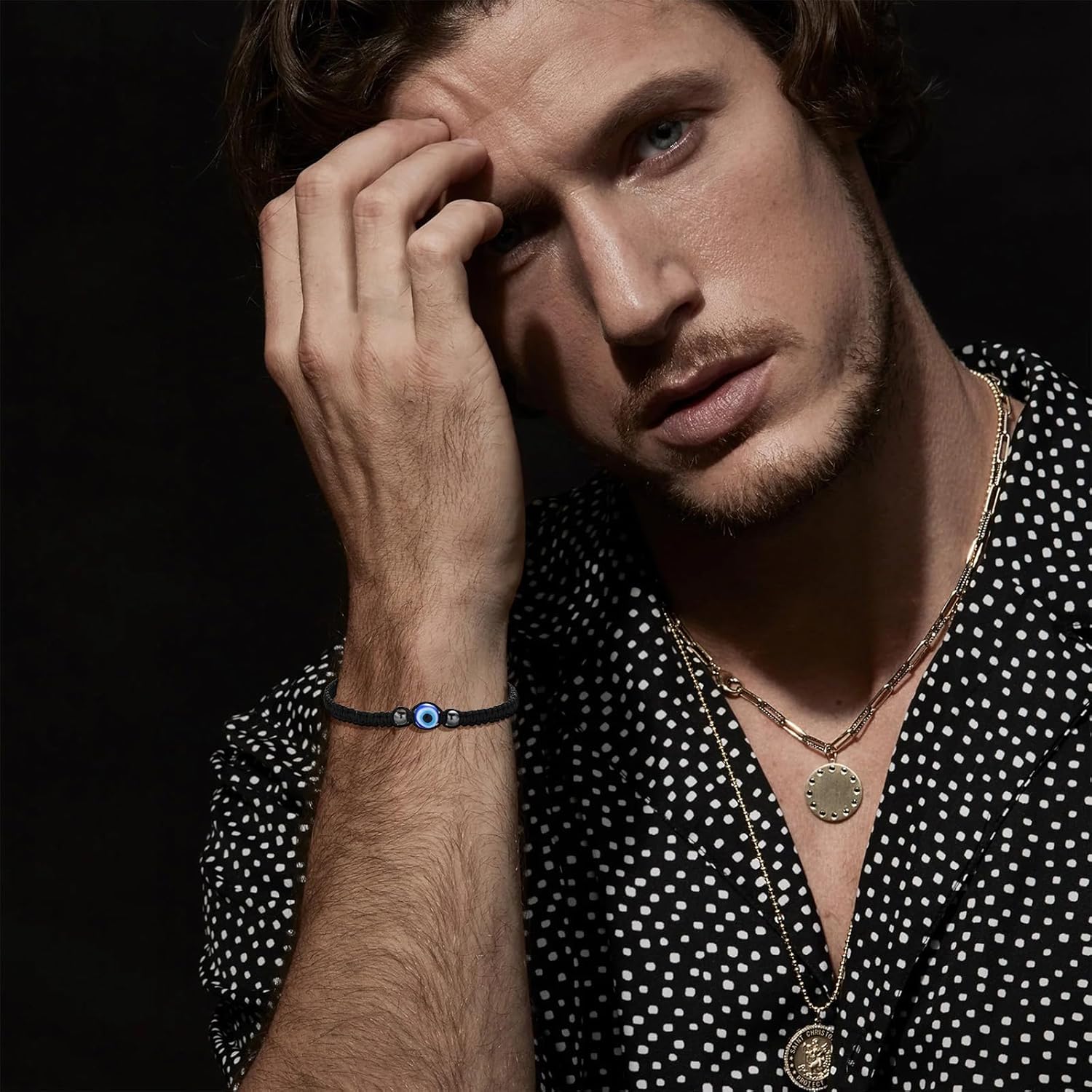 To My Son Bracelet from Mom Dad Evil Eye Braided Bracelets Mens Bracelet Inspirational Birthday Gifts for Men Son Gifts from Mom - Image 2