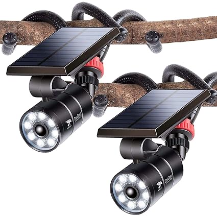 DrawGreen Solar Motion Sensor Lights Aluminum case, 9W 1400LM (130W Equi.) Solar Motion Flood Spotlights for Camp Patio Patio Wall Post Yard Fence Garden, Solar Camping Lights & Lanterns