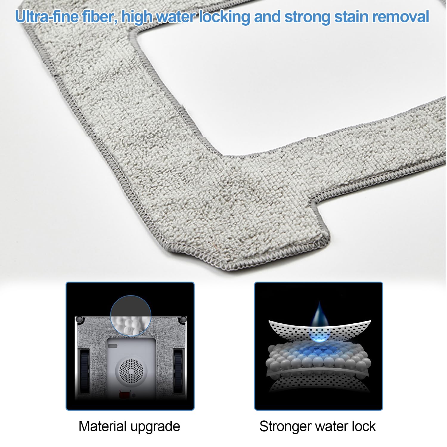 8 Stück Ersatz Reinigungspads Für Ecovacs W1 Pro/W1/W2 Omni/W2 Fensterputzroboter